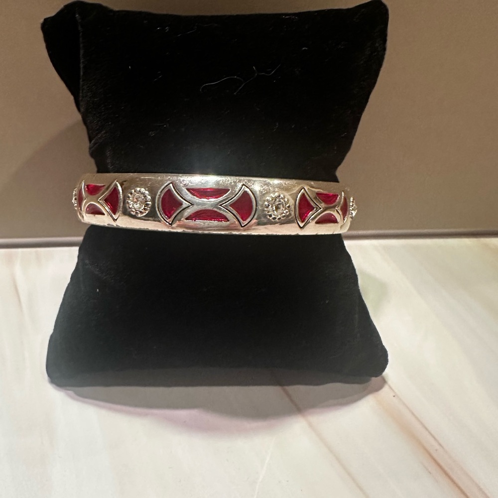 Brighton Silver Bracelet with Red Accents